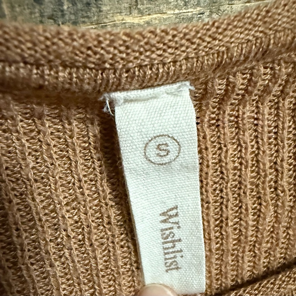 Wishlist Tan Women's Sweatshirt with Tie Sleeves - Picture 4 of 4